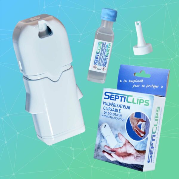 Septiclips™ Pulvérisateur Clipsable de solution hydroalcoolique